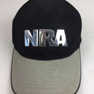 NRA Black Silver Adjustable Baseball Cap